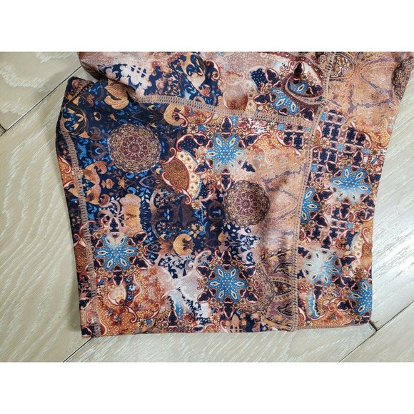 Women's Small Biker Shorts Strong Compression Crazy Paisley All Over Print Gym - Picture 5 of 7